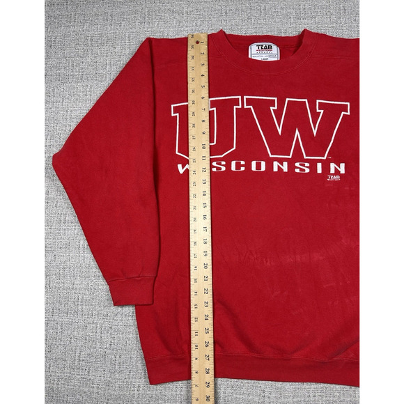 Vintage Wisconsin Badgers UW Team Edition Apparel Sweatshirt Sz L Made in USA - Picture 2 of 10